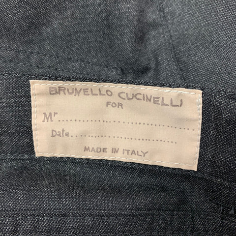 BRUNELLO CUCINELLI Size 30 Charcoal Lana Wool Casual Pants