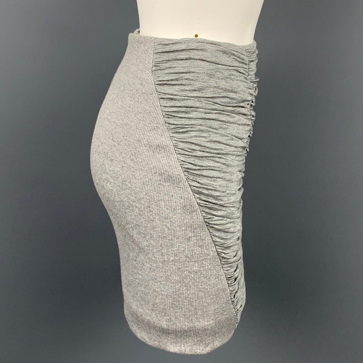 RAG & BONE Size 4 Grey Jerse Heather Lyocell Blend Ruched Skirt