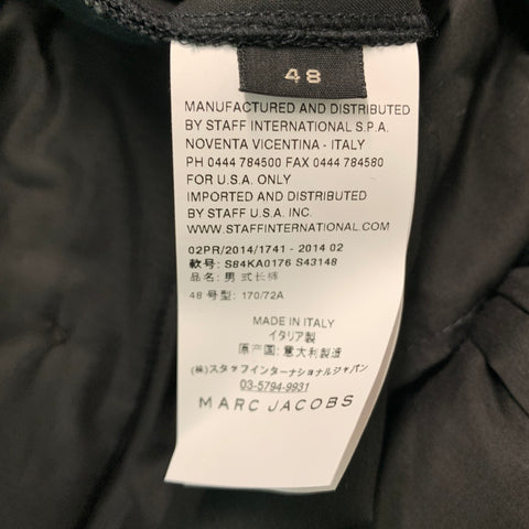 MARC JACOBS Size 40 Black Corduroy Cotton Notch Lapel Suit