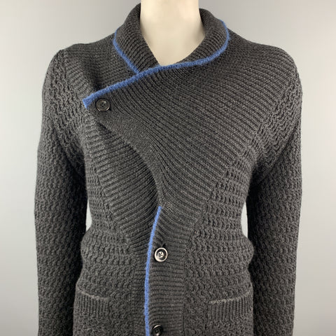 KAPITAL Size M Black Knitted Wool Shawl Collar Cardigan