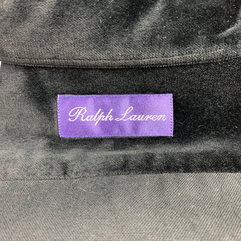 RALPH LAUREN Purple Label Size XL Black Cotton Velvet Button Up Long Sleeve Shirt