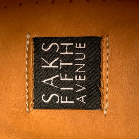 SAKS FIFTH AVENUE Taille 10,5 Chaussures à lacets en cuir marron à bout droit