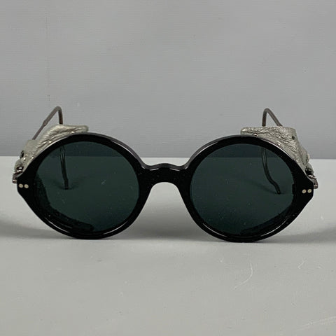Black Green Metal Sunglasses