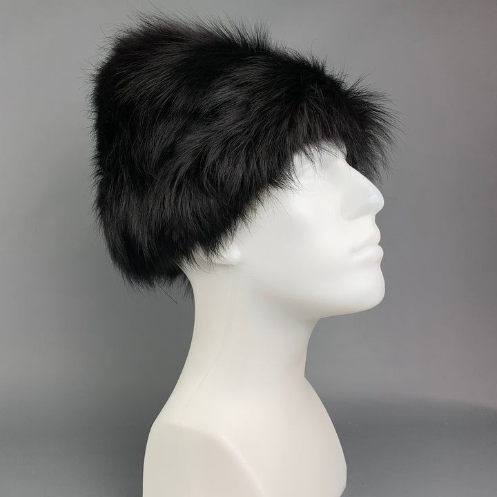 Vintage I MAGNIN Black Fur Hat