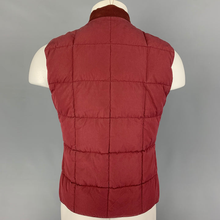 BRUNELLO CUCINELLI Taille S Gilet réversible matelassé rouge taupe