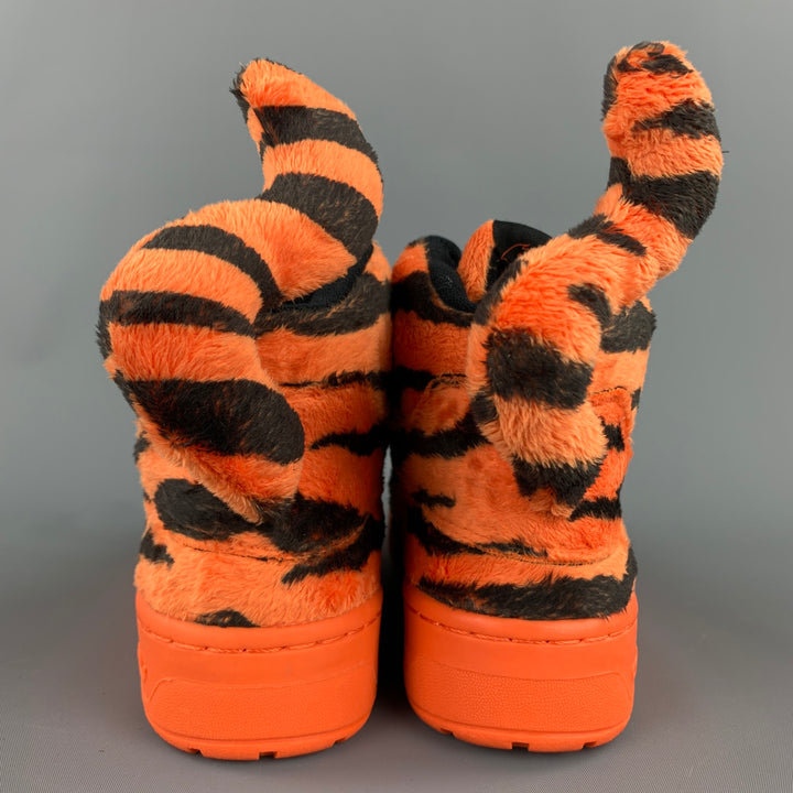 JEREMY SCOTT x ADIDAS Talla 9 Zapatillas altas con estampado de tigre naranja y negro