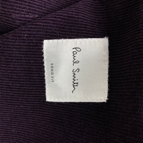PAUL SMITH Soho Fit Size 38 Eggplant Textured Corduroy Notch Lapel Sport Coat