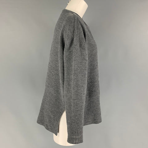 RISMAT by Y's Taille M Pull à col montant tricoté en laine et nylon gris