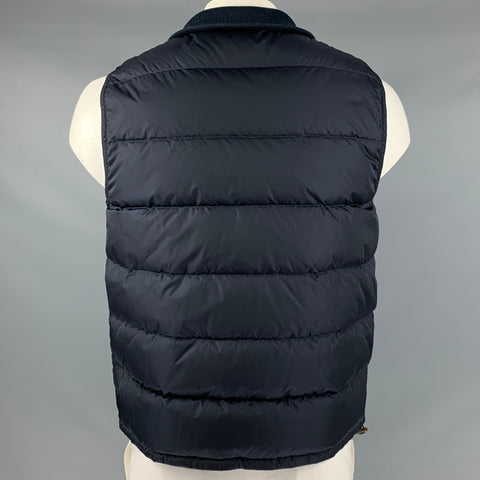 PAUL SMITH Taille XL Gilet zippé en nylon matelassé bleu marine