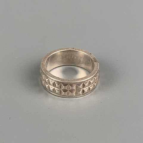 TIFFANY & CO. Ring Size 9 Sterling Silver Two Row Diamond Point Ring