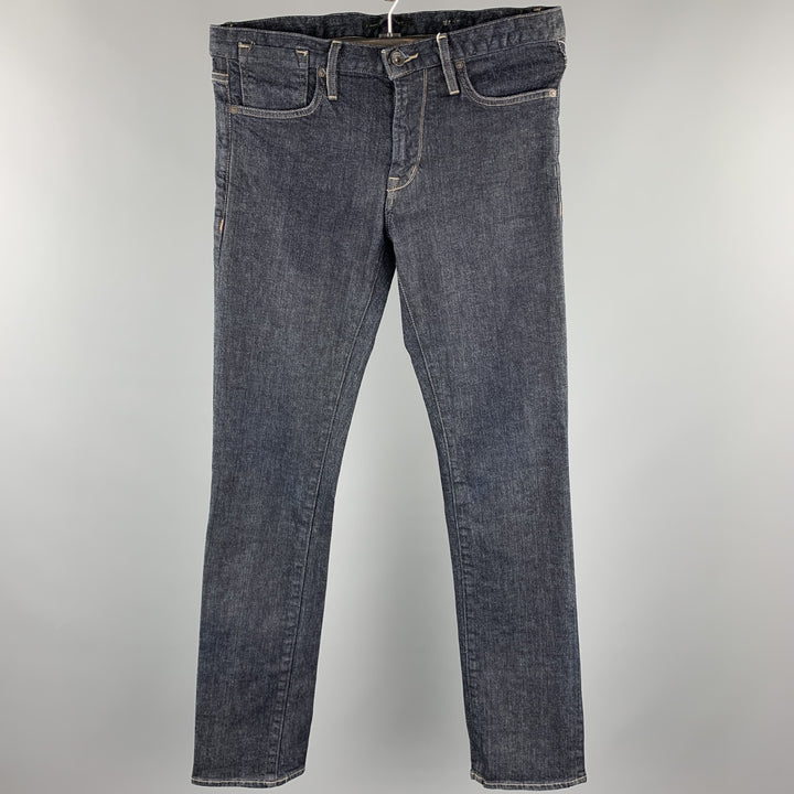 JOHN VARVATOS * U.S.A. Size 33 Indigo Cotton Zip Fly Jeans