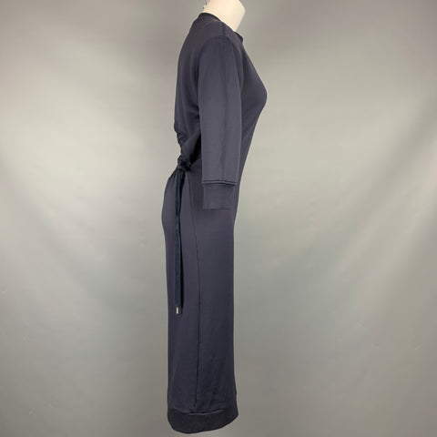 TIBI Size XS Navy Cotton Blend Open Back Long Dress