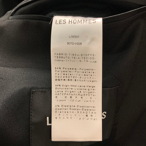 LES HOMMES Size 40 Black Red Polyester Wool Sport Coat