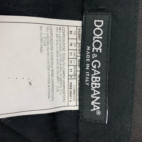 DOLCE & GABBANA Size 34 Grey Wool Silk Flat Front Dress Pants