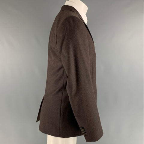 MARC JACOBS Size 38 Brown Solid Wool Notch Lapel Sport Coat