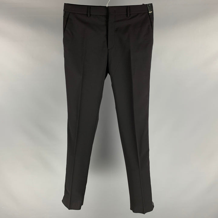 FENDI Size 34 Black Solid Wool  Elastane Zip Fly Dress Pants