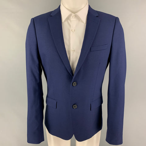 THE KOOPLES Taille 38 Manteau de sport à revers cranté en laine marine
