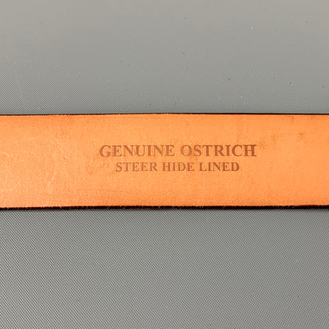 JAMES REID Size 30 Taupe Textured Ostrich Leather Belt