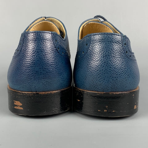 THE GENERIC MAN Size 10 Royal Blue Leather Lace Up Shoes