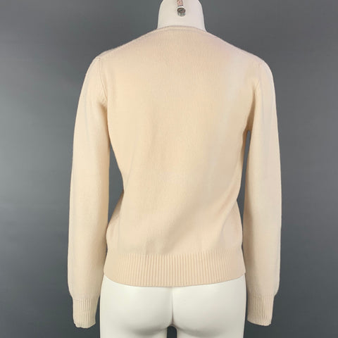 PRADA Cuello en V Talla 6 Jersey con cuello en V de lana / cachemira color crema