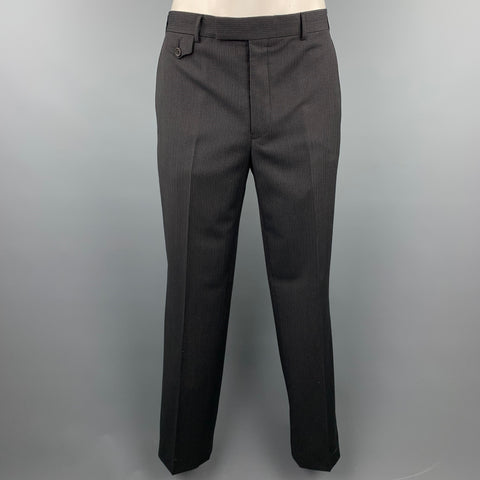 TED BAKER Size 40 Regular Charcoal Stripe Notch Lapel Suit