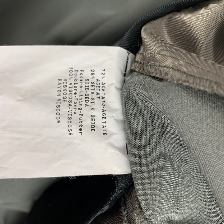 ARMANI COLLEZIONI Taille 6 Pantalon habillé à jambe large plissé en soie et acétate gris