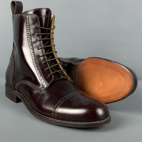MARC JACOBS Taille 9,5 Bottes à bout renforcé en cuir perforé bordeaux