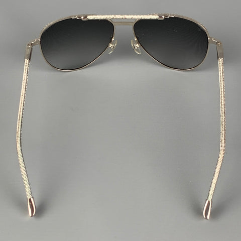 LOUIS VUITTON Silver Grey Metal Aviator Sunglasses