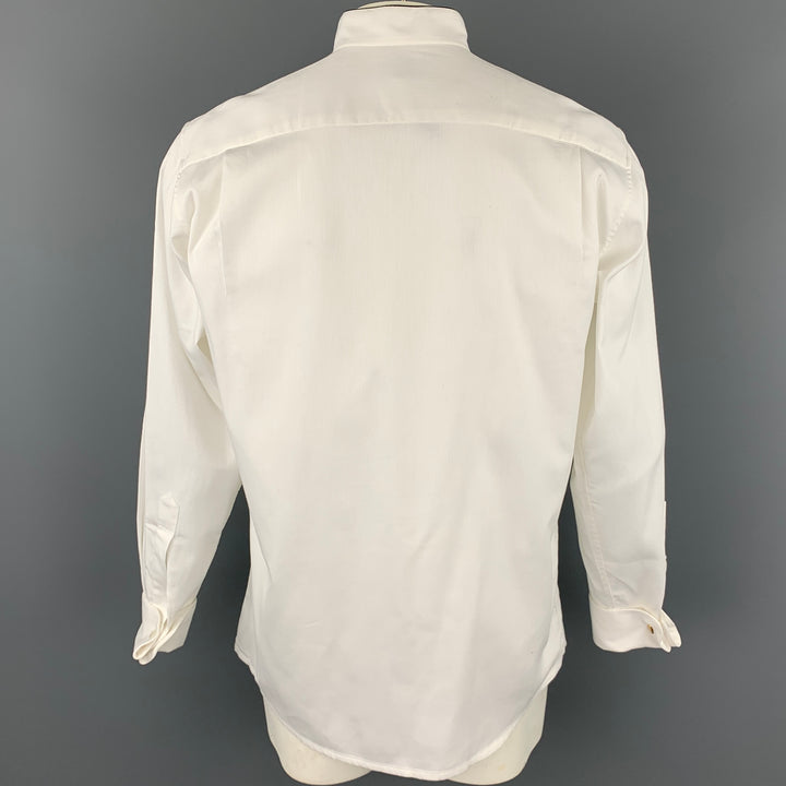 ETON Size L White Cotton Nehru Collar French Cuffs Long Sleeve Shirt