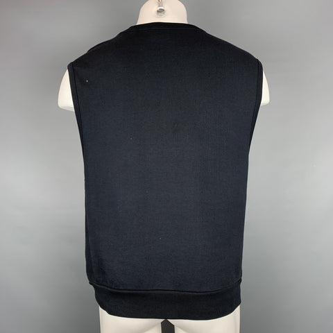 DRIES VAN NOTEN S/S 16 Size M Red & Black Sequined Cotton / Polyester Vest