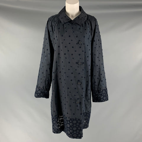 ISSEY MIYAKE Taille XL Manteau croisé à œillets en polyester marine