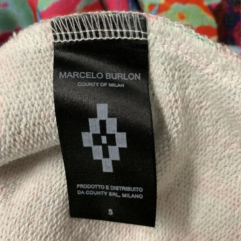 MARCELO BURLON Sudadera con capucha abstracta de algodón y poliéster multicolor Talla S