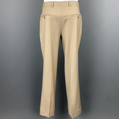 BURBERRY LONDON Size 36 Solid Tan Wool Notch Lapel Suit
