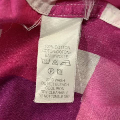 PAUL SMITH Taille S Chemise à manches longues en coton à carreaux blanc et rose avec manchette française