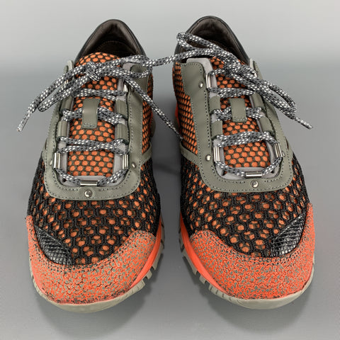 LANVIN Taille 7 Baskets réfléchissantes en maille mixte orange