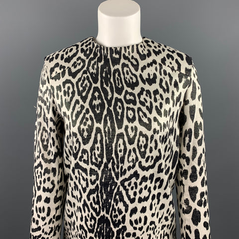 HAIDER ACKERMANN Silver & Black Leopard Print Silk Blend Blouse
