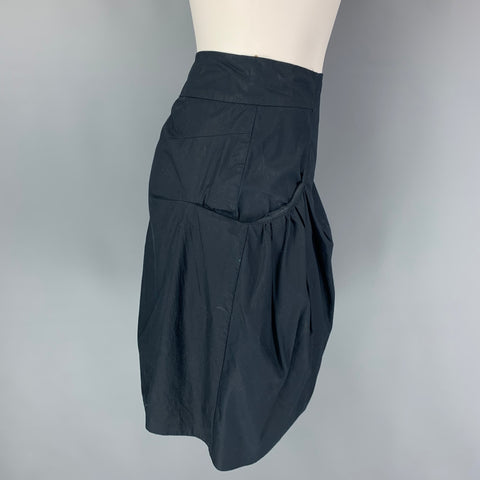MARNI Size 4 Navy Cotton Pleated Joyce Skirt