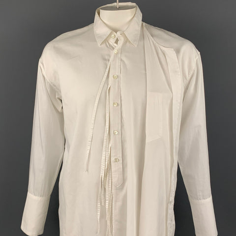 BEDj.w.FORD Size M White Cotton / Silk Long Asymmetrical Sleeve Shirt