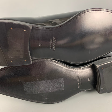 MAGNANNI Size 10 Black Patent Leather Lace Up Shoes