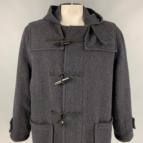 MARC JACOBS x GLOVERALL Trenca de lana negra con cierre de palanca Talla XL