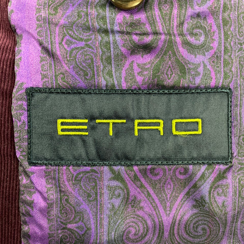 ETRO Size 40 Purple Corduroy Cotton Notch Lapel Sport Coat
