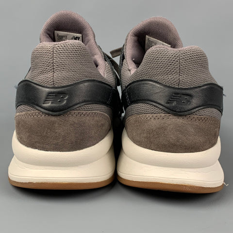NEW BALANCE 24/7 Size 11.5 Grey Perforated Suede Sneakers