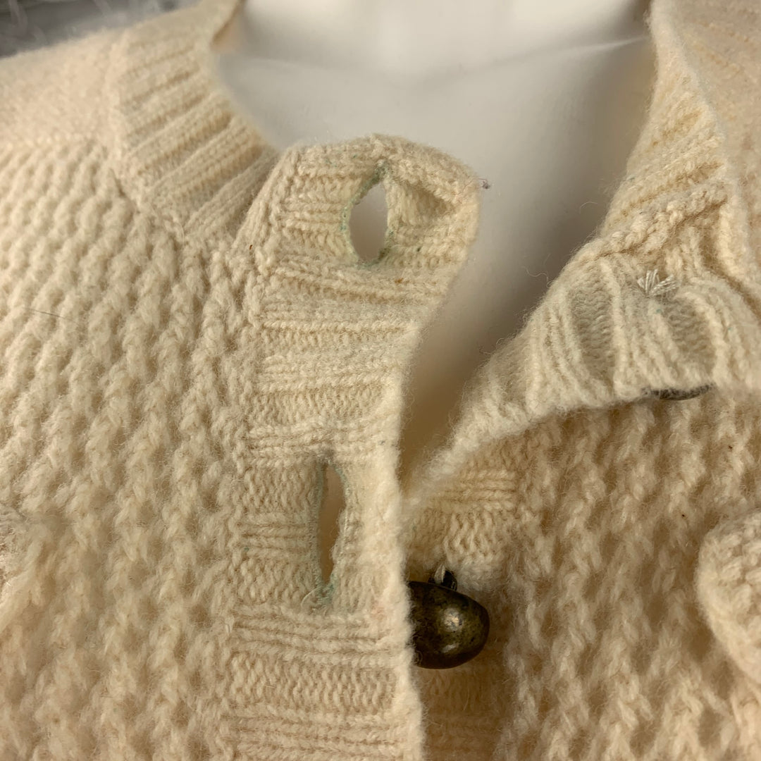 MARC By MARC JACOBS Cárdigan texturizado de lana color crema Talla S Top informal