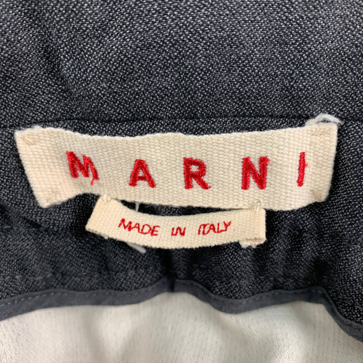 MARNI Size 6 Grey Cotton Linen Hidden Snaps Jacket