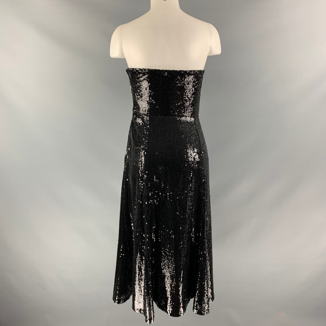 PRABAL GURUNG Size 2 Sequined Black Polyester  Dress