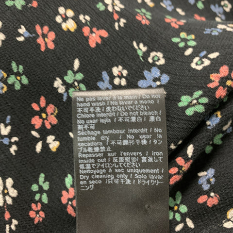 GARCONS INFIDELES Size S Black Multi-Color Floral Button Up Long Sleeve Shirt