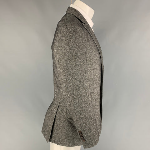 BRUNELLO CUCINELLI Size 38 Black White Wool Cashmere Silk Sport Coat