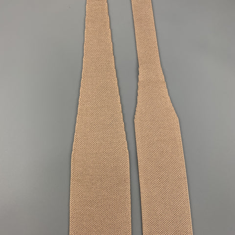HERMES Pastel Taupe Woven Silk Tie
