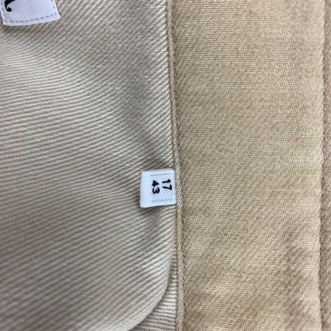 DOPPIAA Size XL Beige Cotton Western Long Sleeve Shirt