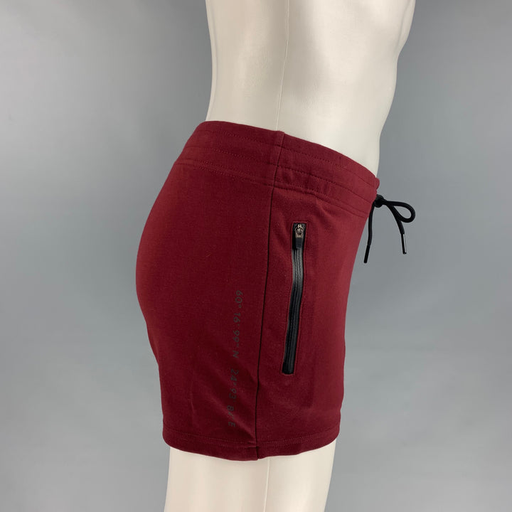 HELSINKI ATHLETICA Size S Burgundy Nylon Blend Drawstring Shorts